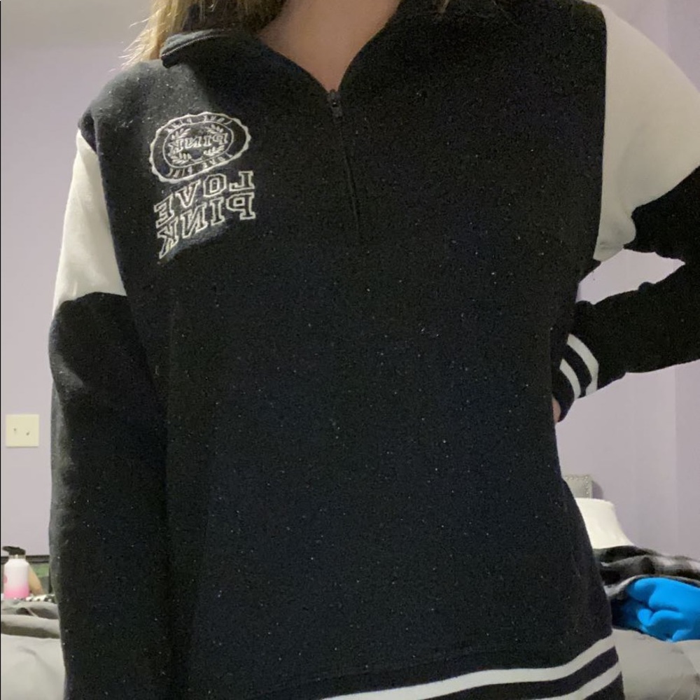 PINK black half zip